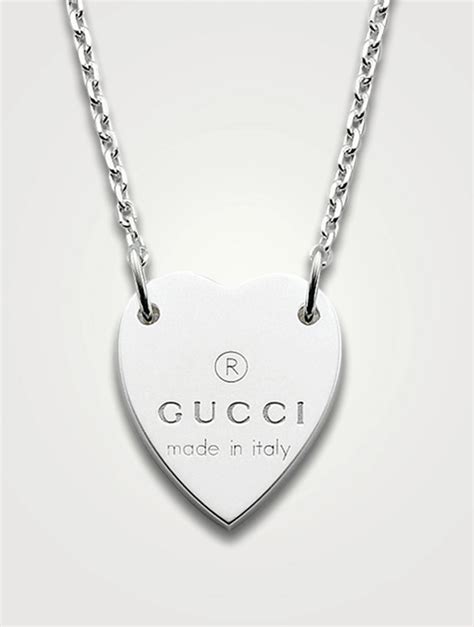 gucci heart necklace dupe|gucci sterling silver heart necklace.